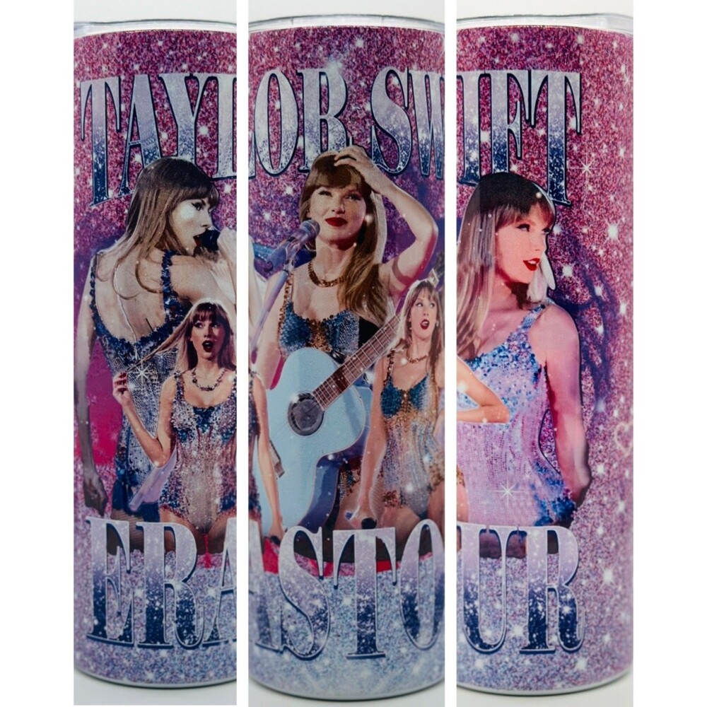 NEW Taylor Swift 20 oz. Stainless Steel Tumbler w/Straw Set and Silicone Tip